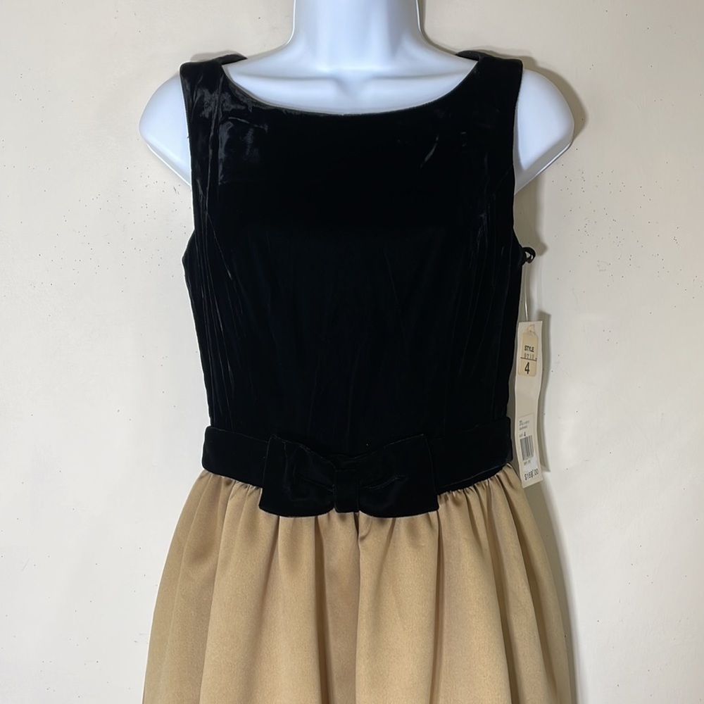 VTG Alex Evenings USA MADE Velvet & Satin Color Block Gown Maxi Dress. 4. NWT. - Picture 3 of 16
